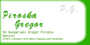 piroska gregor business card